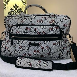 Vera Bradley Weekender in Playful Penguins Gray